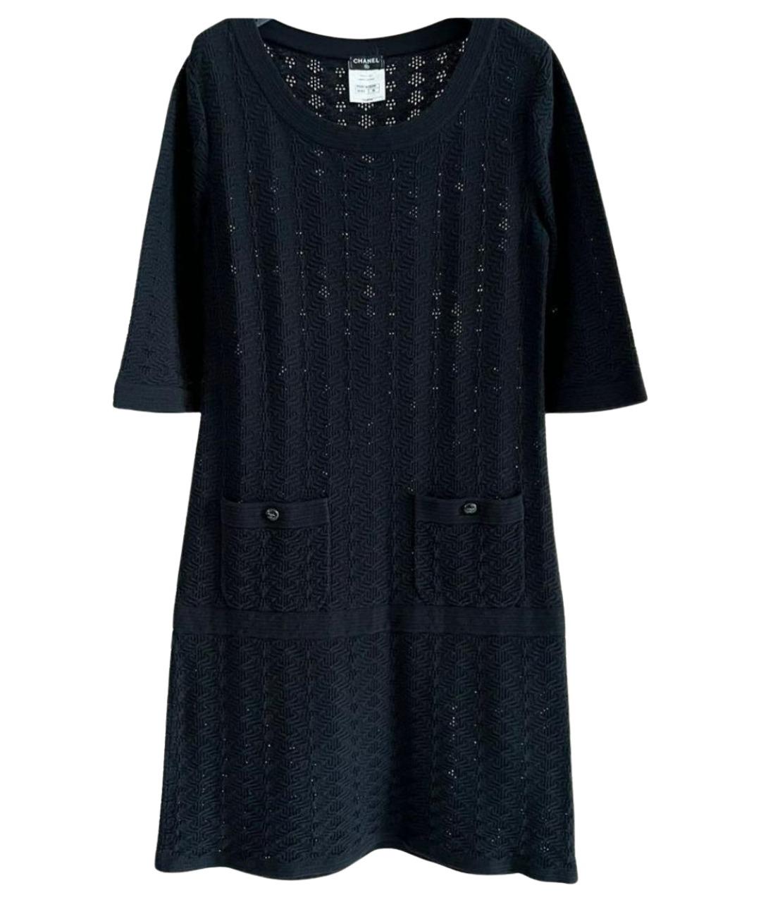 CHANEL Черное хлопковое повседневное платье, фото 1
