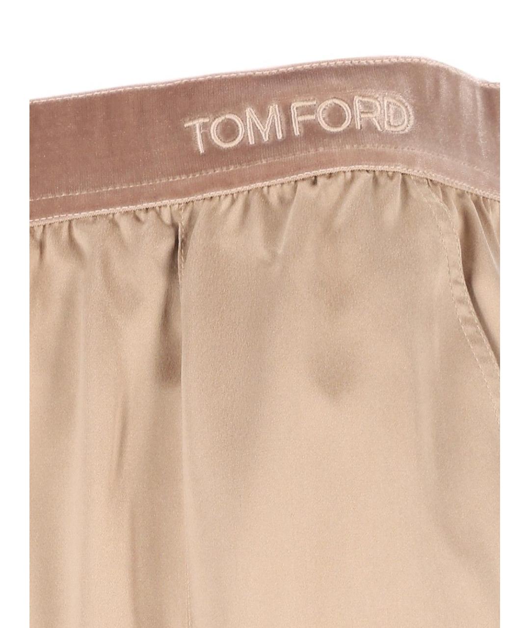 TOM FORD Бежевые полиамидовые прямые брюки, фото 4