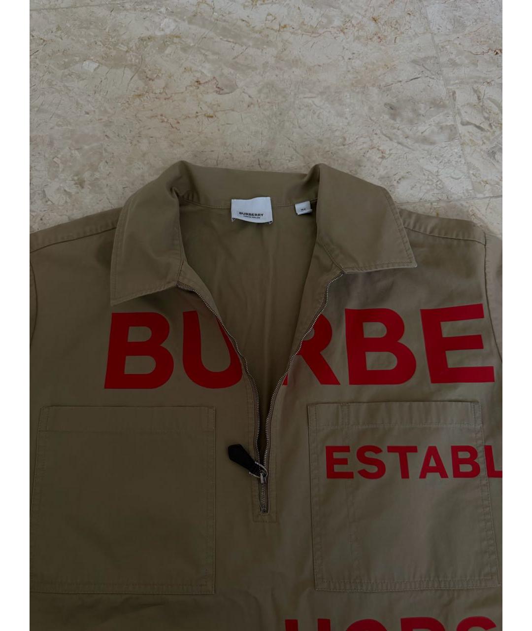 BURBERRY Бежевая хлопковая рубашка, фото 3