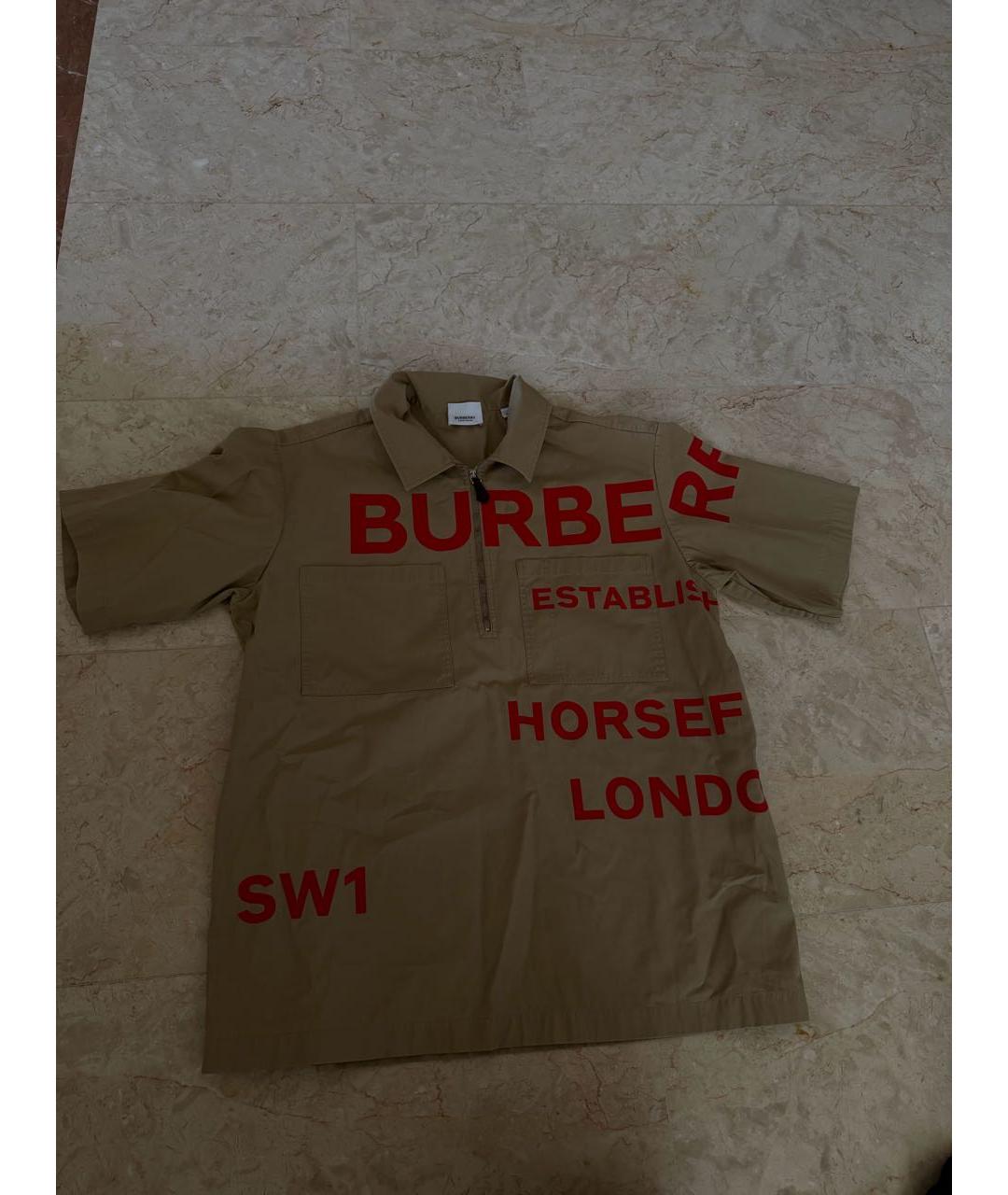 BURBERRY Бежевая хлопковая рубашка, фото 8
