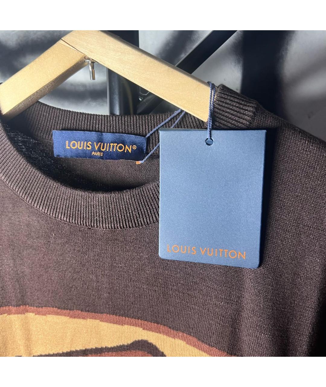 LOUIS VUITTON Черная хлопковая футболка, фото 3