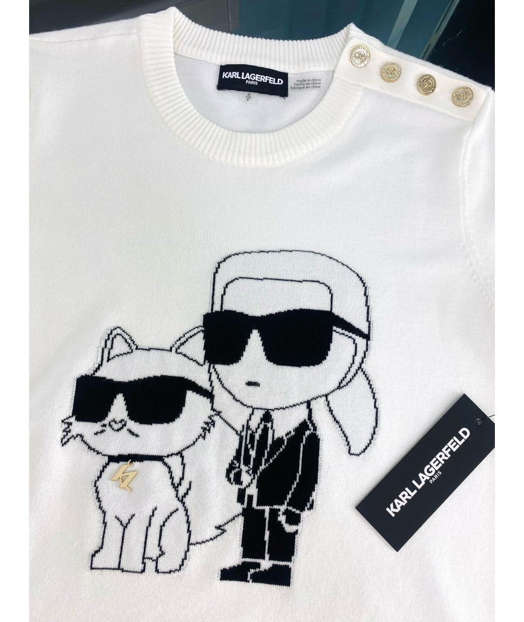 KARL LAGERFELD Белый вискозный джемпер / свитер, фото 3
