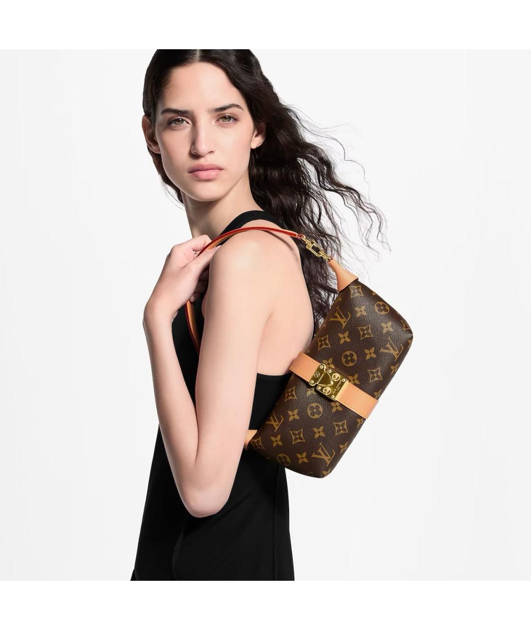 LOUIS VUITTON Коричневая сумка через плечо из канвы, фото 5