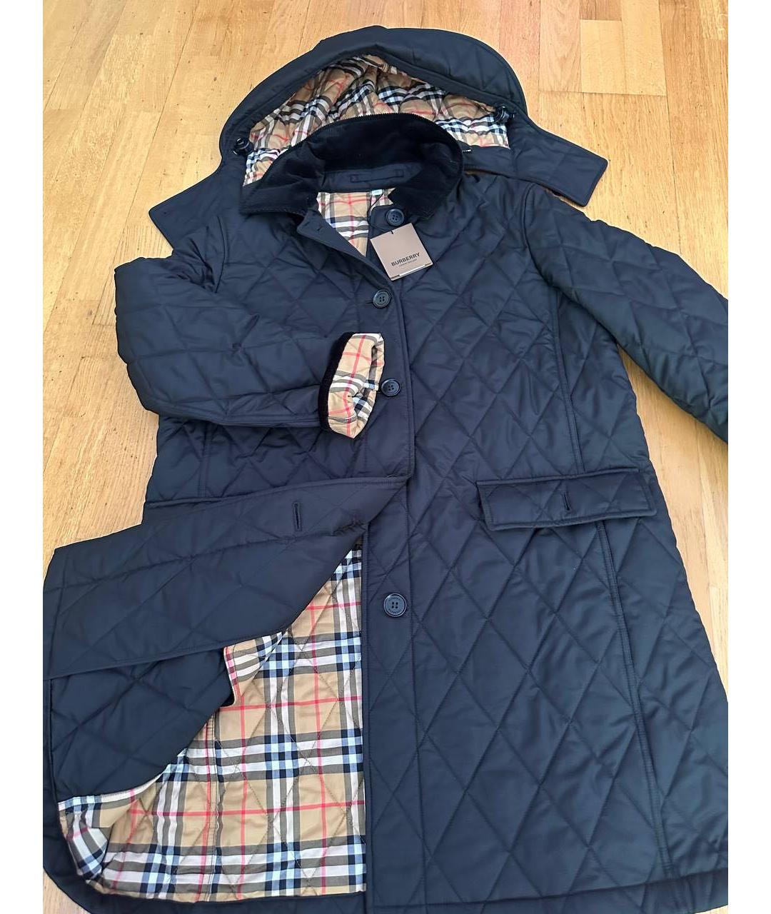 BURBERRY Черное хлопковое пальто, фото 2