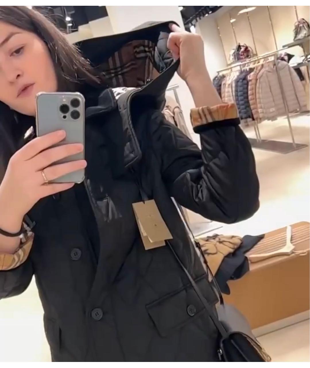 BURBERRY Черное хлопковое пальто, фото 6