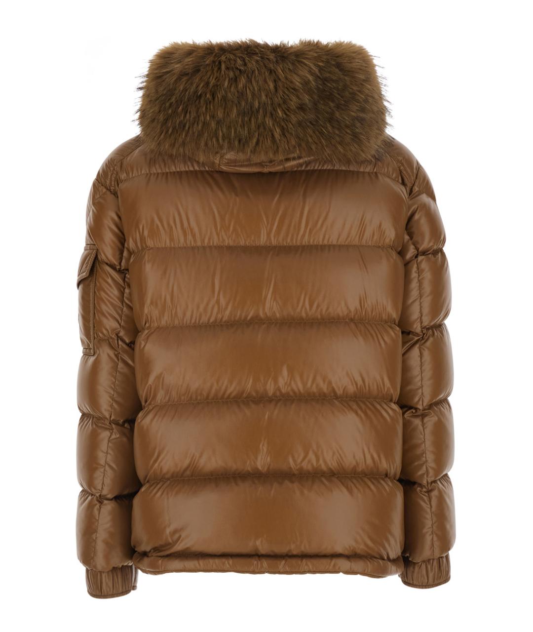 MONCLER Коричневый полиамидовый пуховик, фото 2