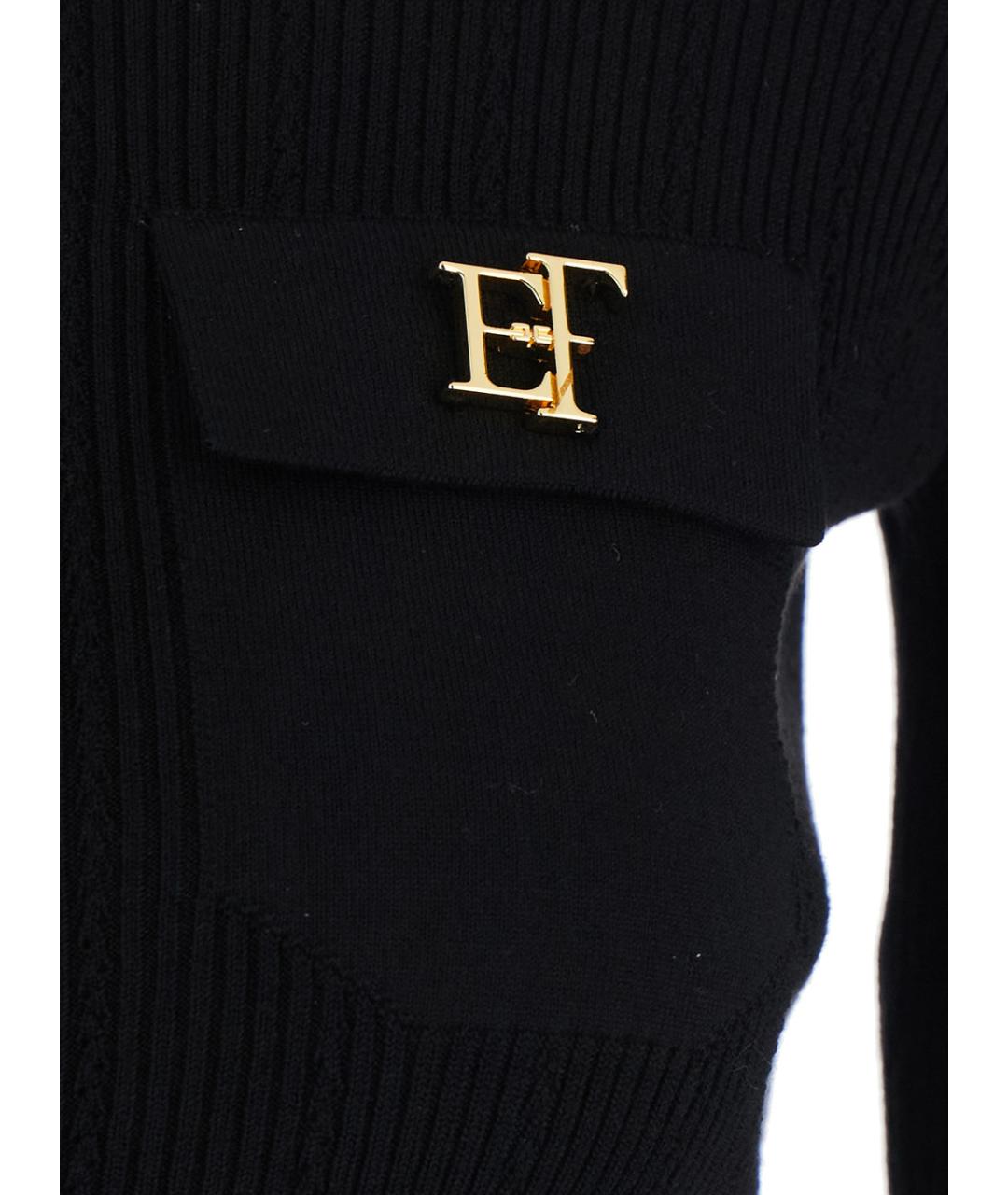 ELISABETTA FRANCHI Черная лиоцелловая водолазка, фото 3