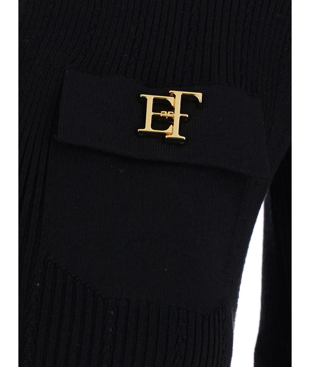 ELISABETTA FRANCHI Черное лиоцелловое повседневное платье, фото 3