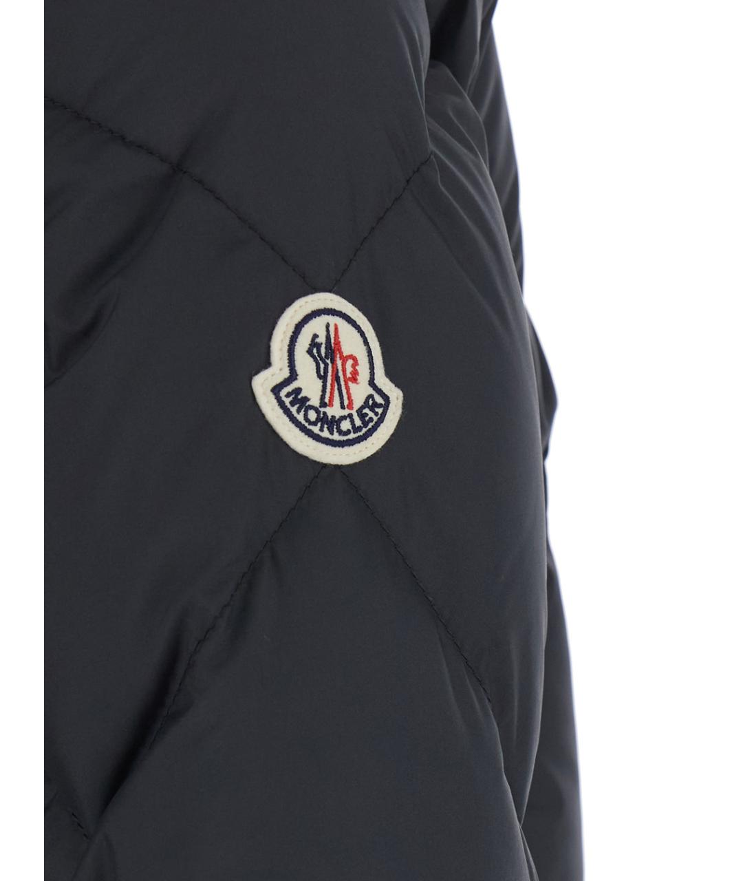 MONCLER Черный полиэстеровый пуховик, фото 3