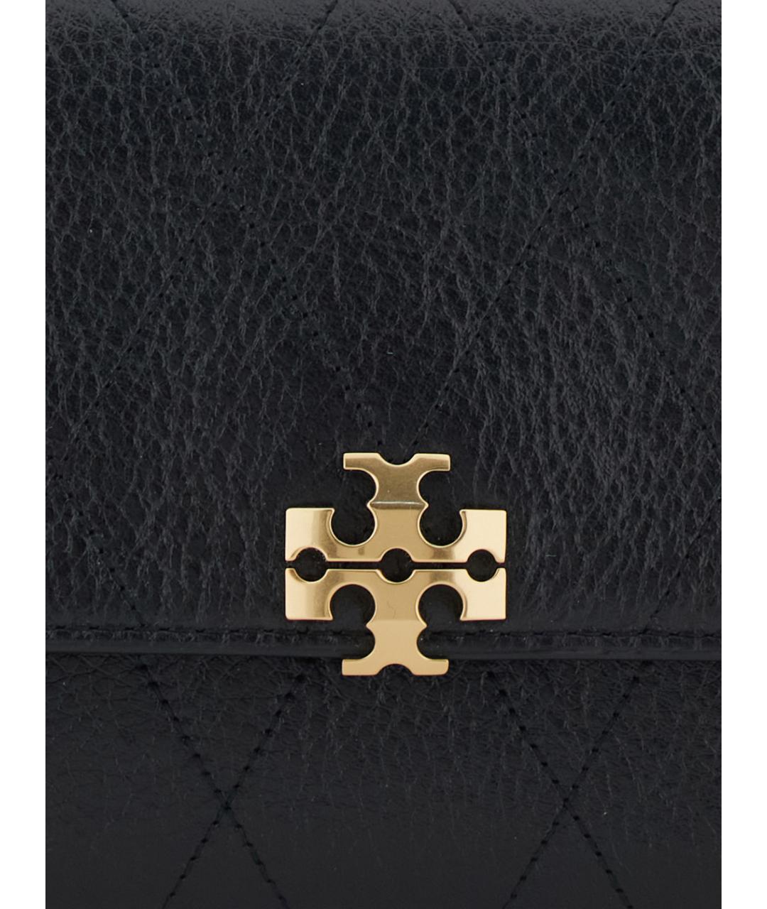 TORY BURCH Черная кожаная сумка с короткими ручками, фото 3
