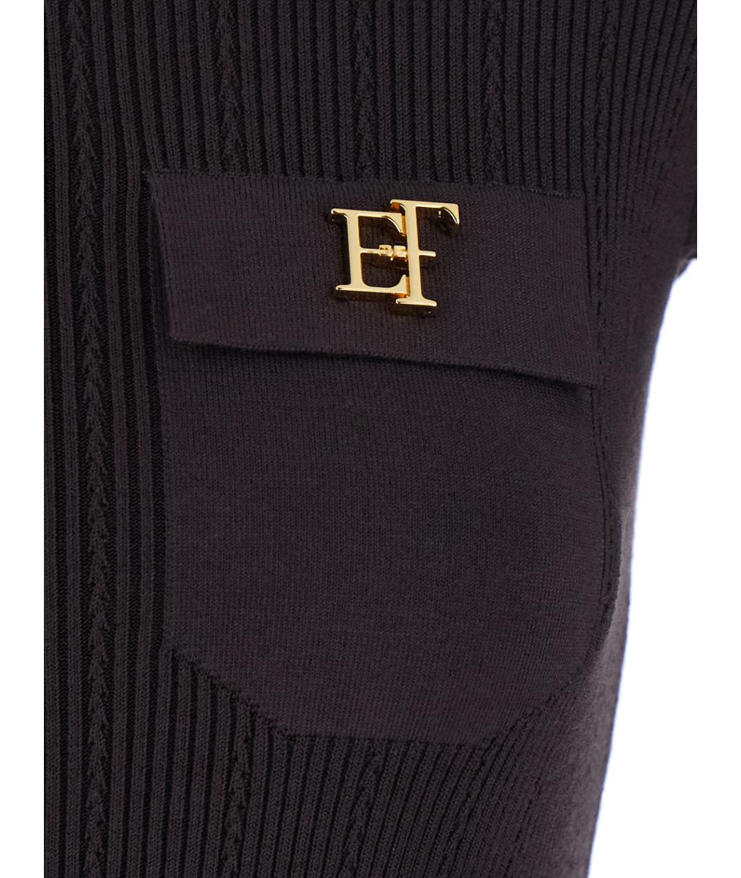 ELISABETTA FRANCHI Коричневая полиэстеровая водолазка, фото 3