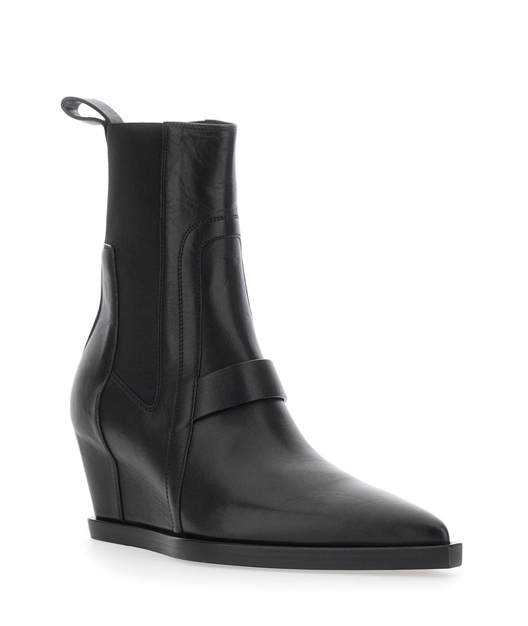 RICK OWENS Черные кожаные ботильоны, фото 2