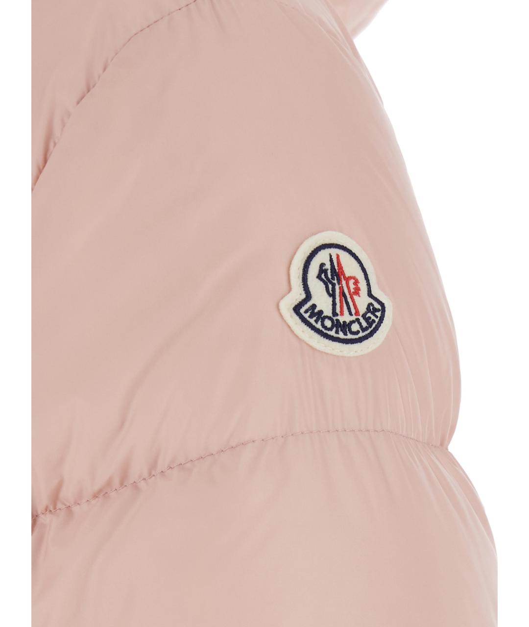 MONCLER Розовый полиамидовый пуховик, фото 3