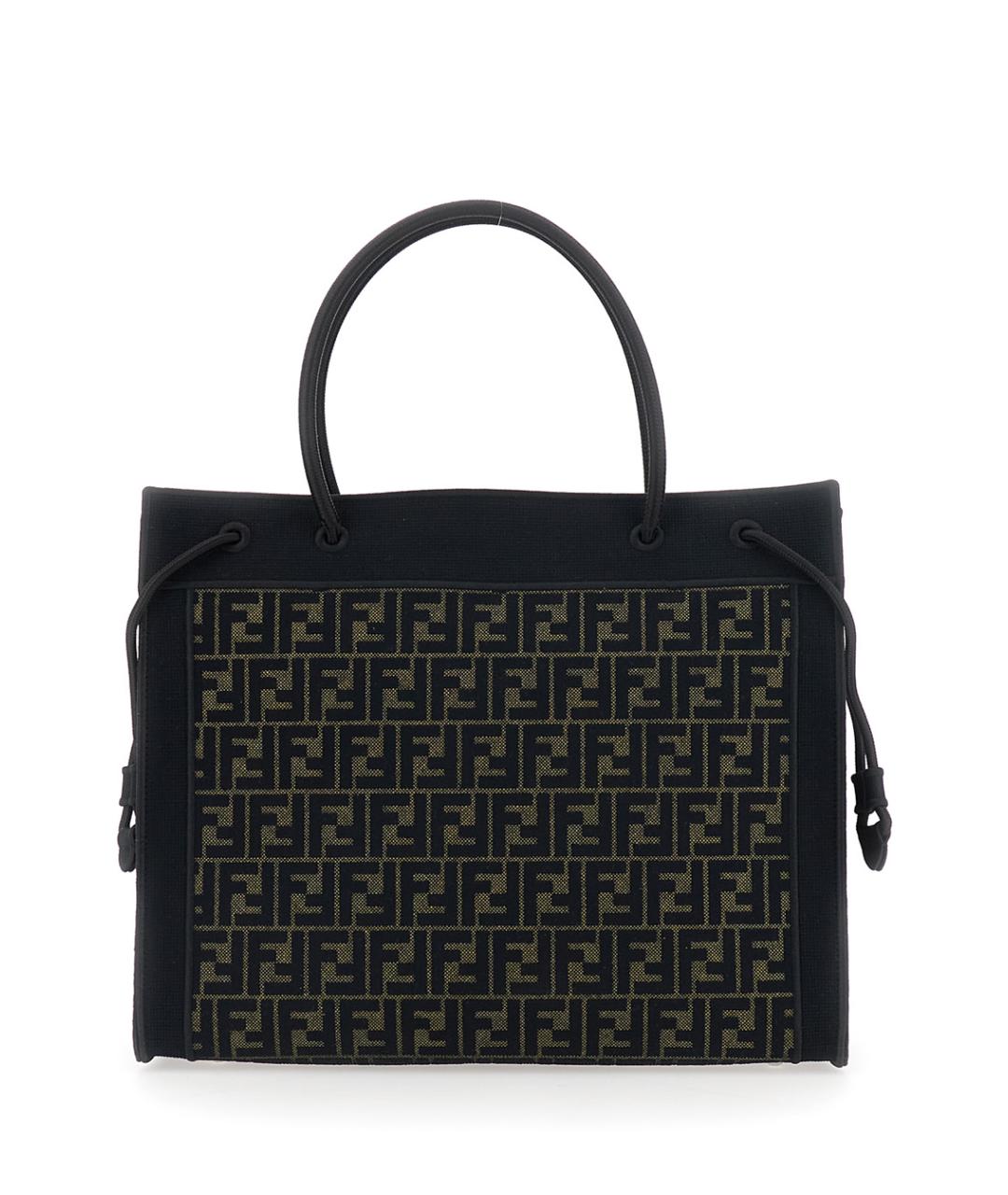FENDI Коричневая жаккардовая сумка тоут, фото 2