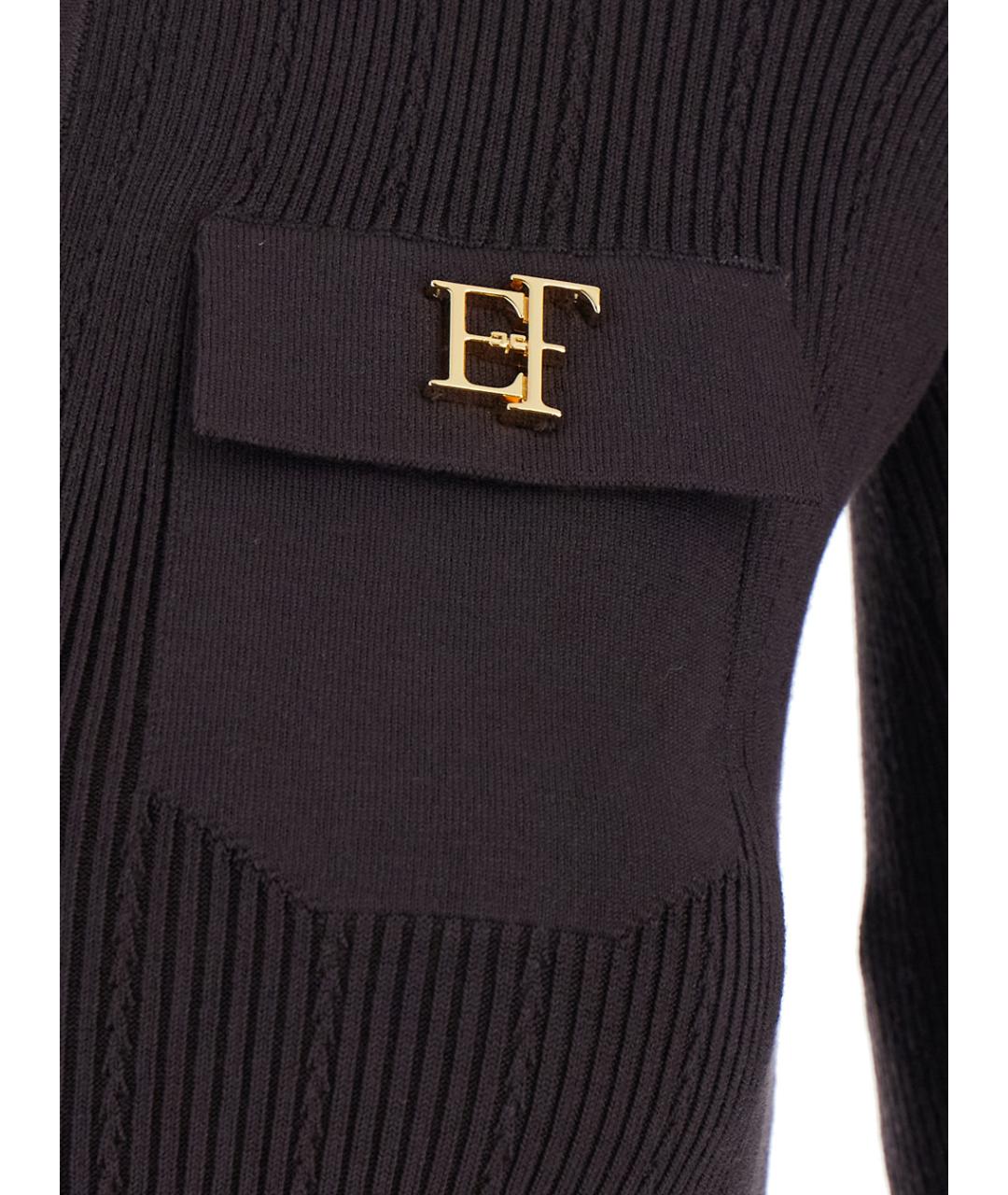 ELISABETTA FRANCHI Коричневое лиоцелловое повседневное платье, фото 3