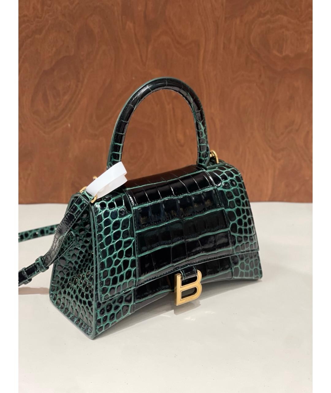 BALENCIAGA Зеленая кожаная сумка через плечо, фото 2