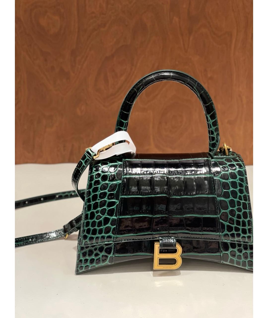BALENCIAGA Зеленая кожаная сумка через плечо, фото 3