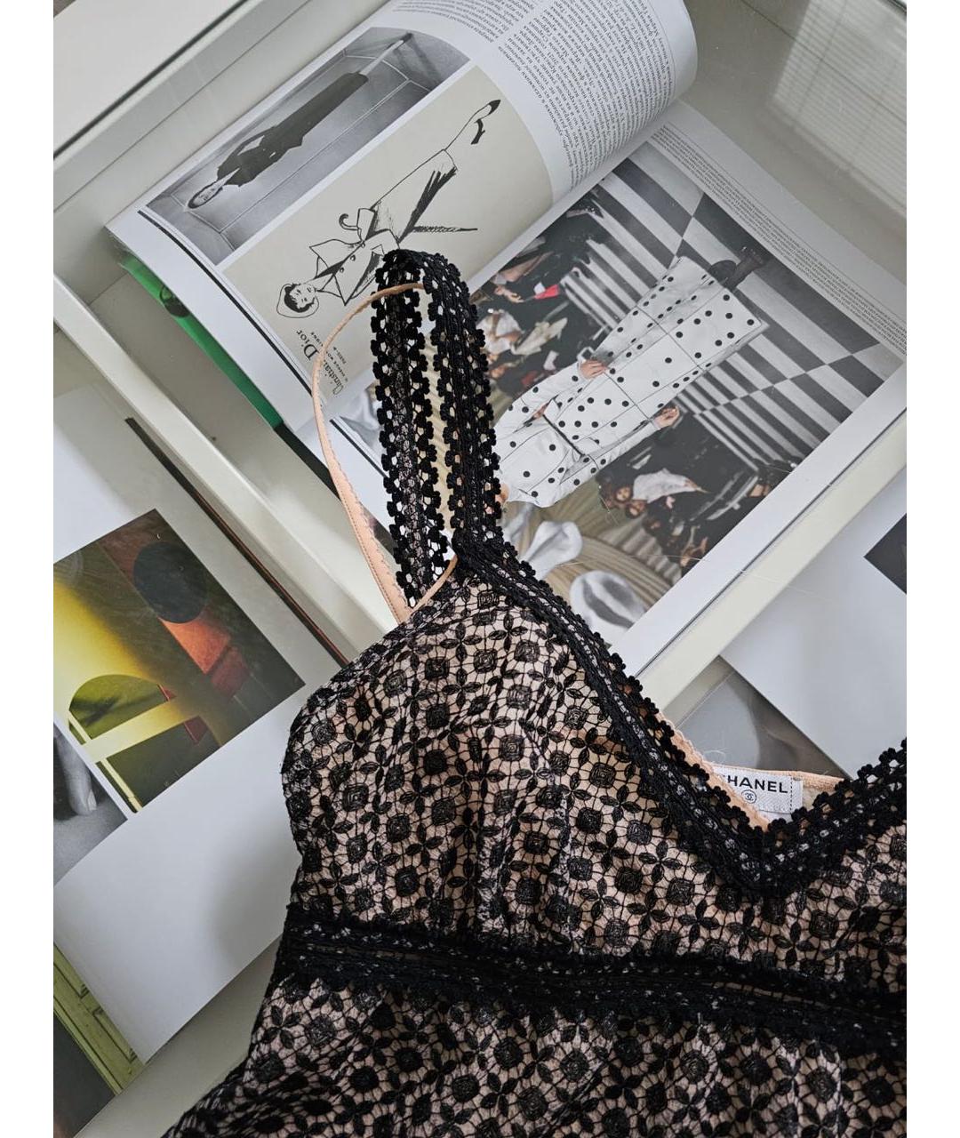 CHANEL Черная кружевная майка, фото 8