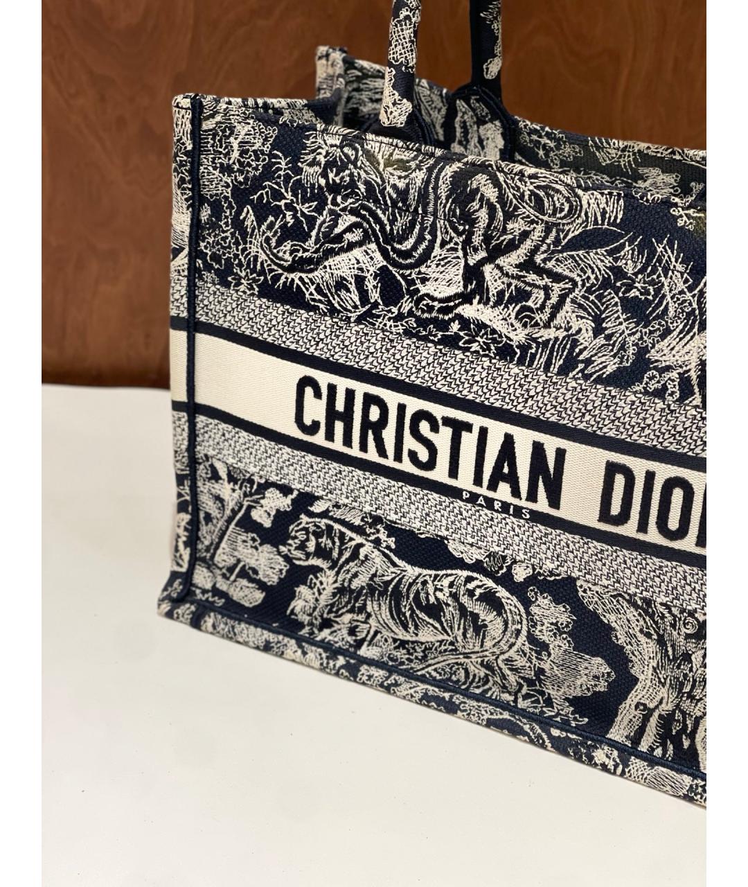 CHRISTIAN DIOR Черная деним сумка тоут, фото 3