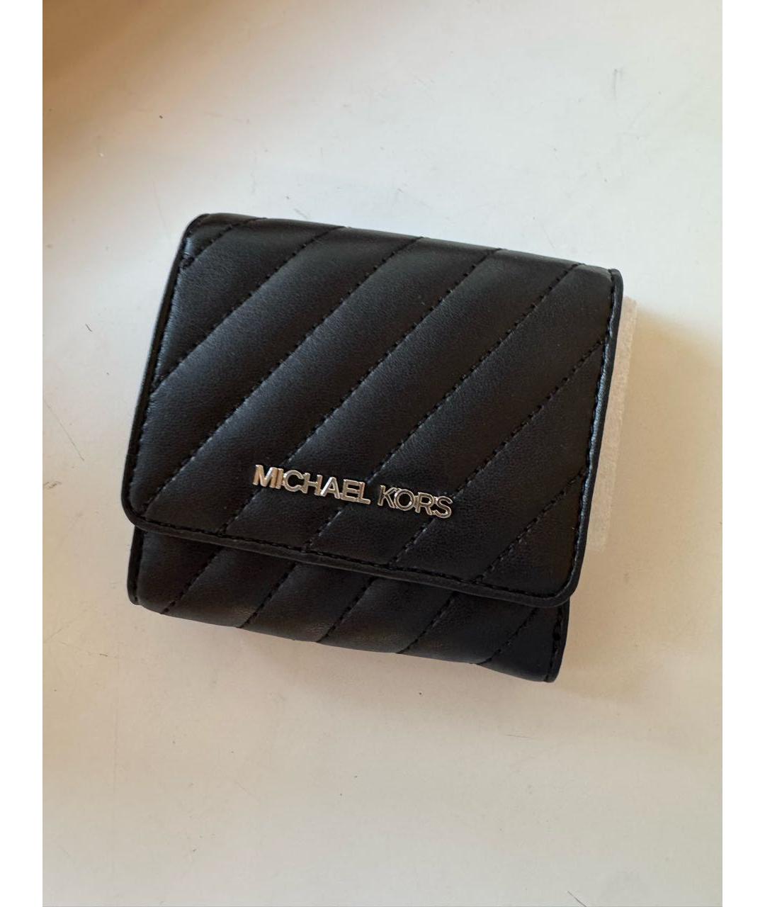 MICHAEL KORS Черный кожаный кошелек, фото 5