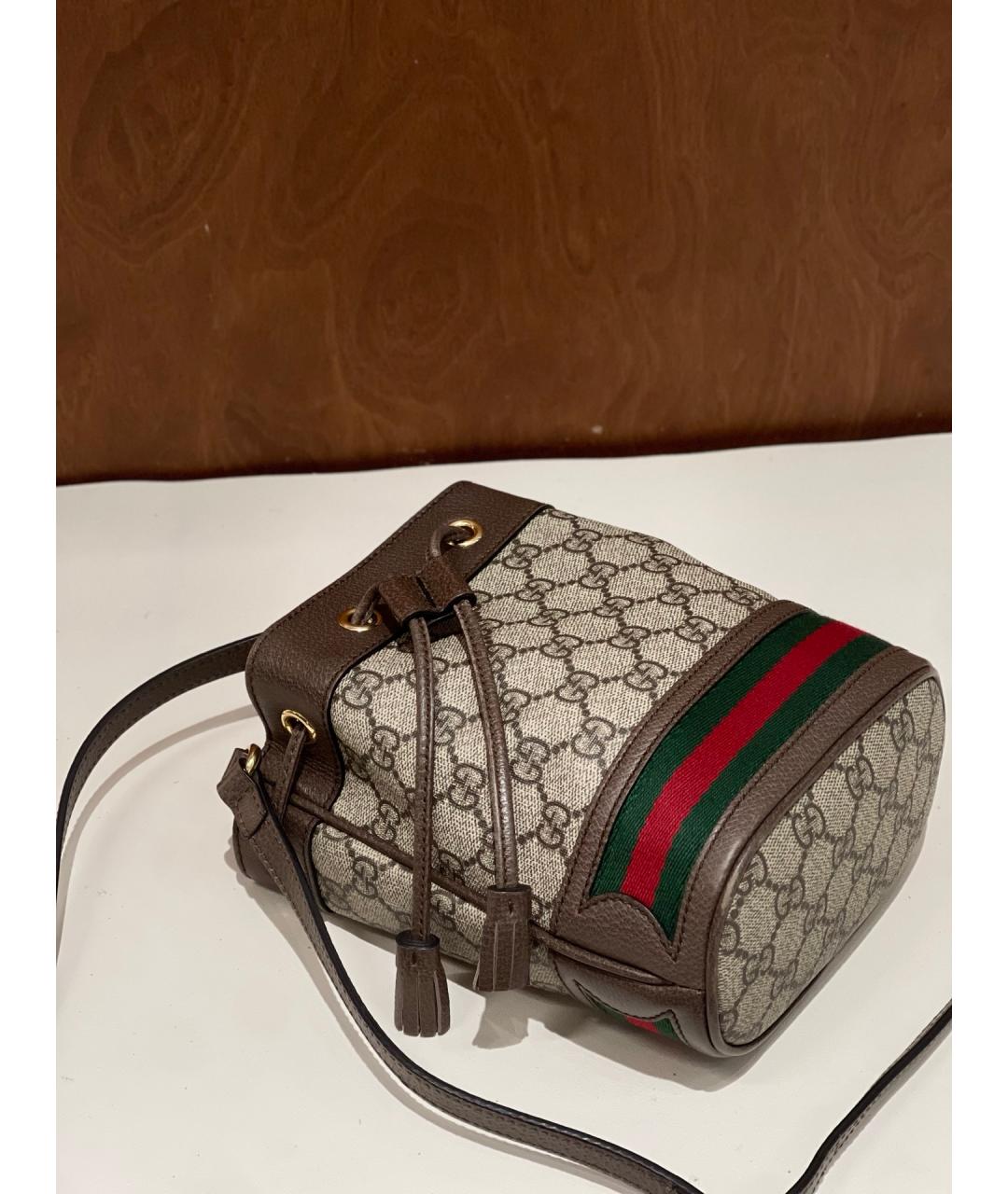 GUCCI Коричневая деним сумка через плечо, фото 4