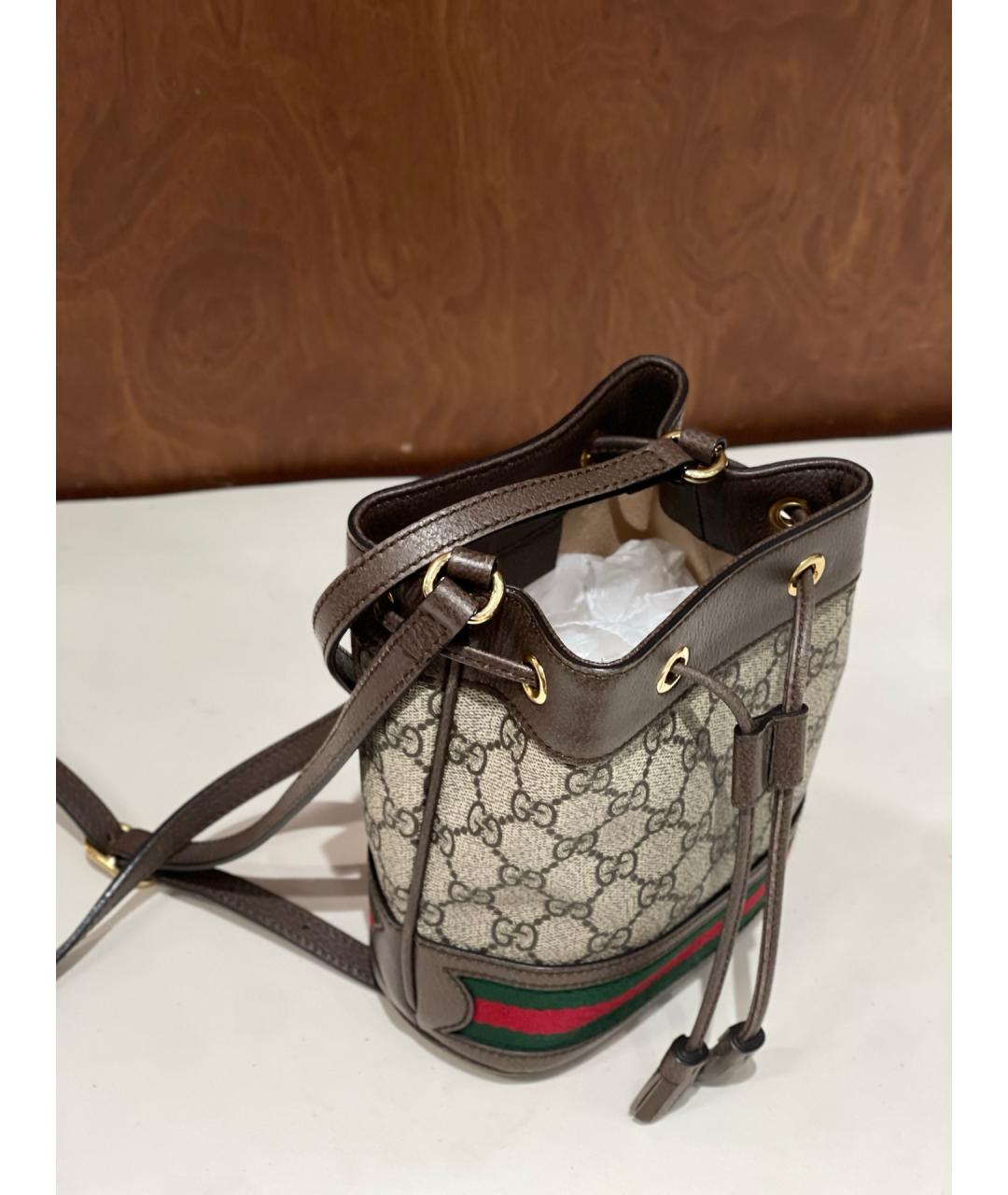 GUCCI Коричневая деним сумка через плечо, фото 6