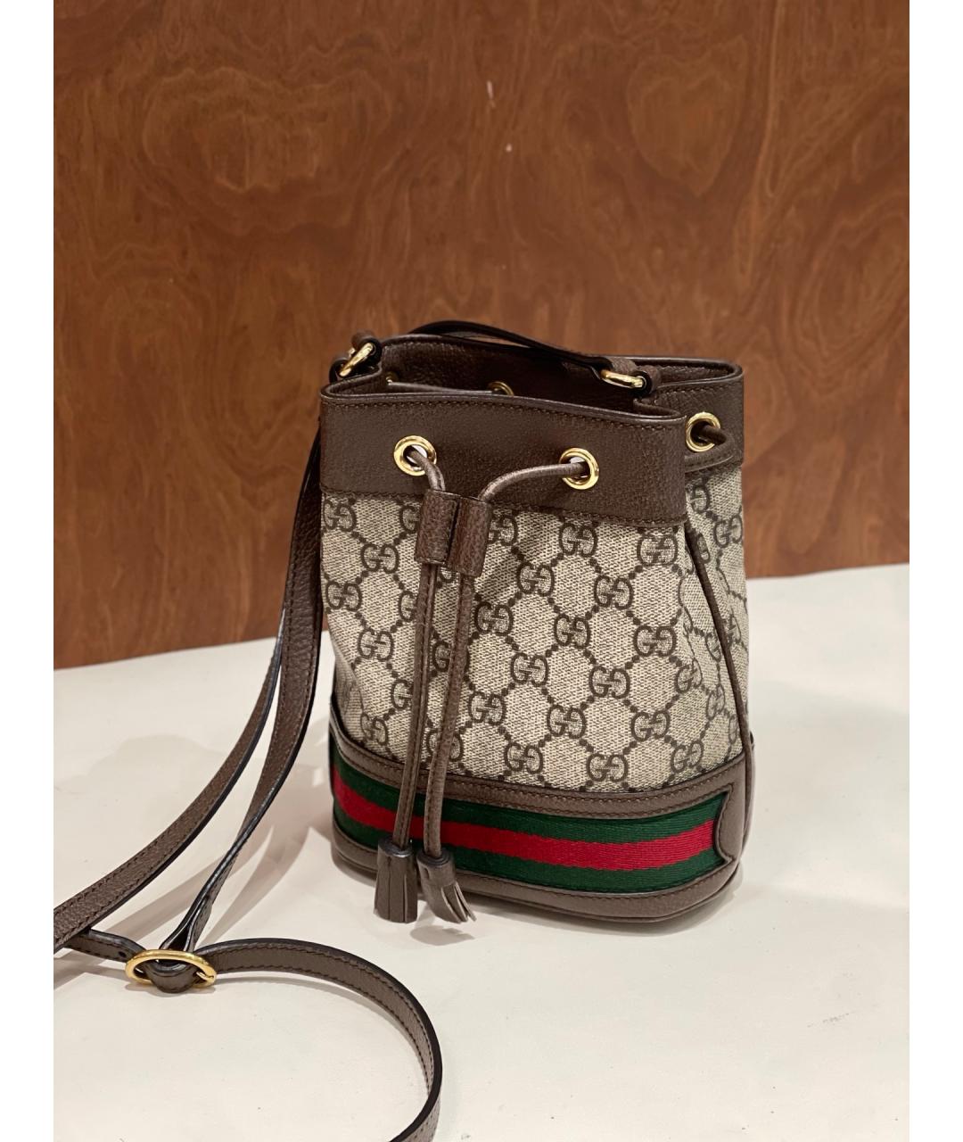 GUCCI Коричневая деним сумка через плечо, фото 7