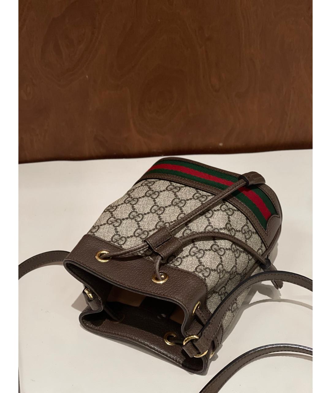 GUCCI Коричневая деним сумка через плечо, фото 5