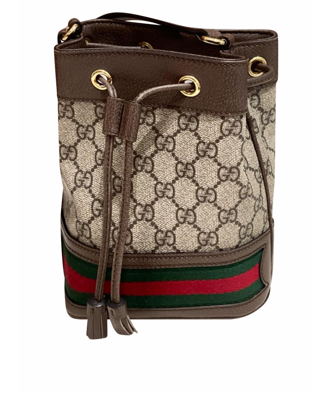 GUCCI Коричневая деним сумка через плечо, фото 1