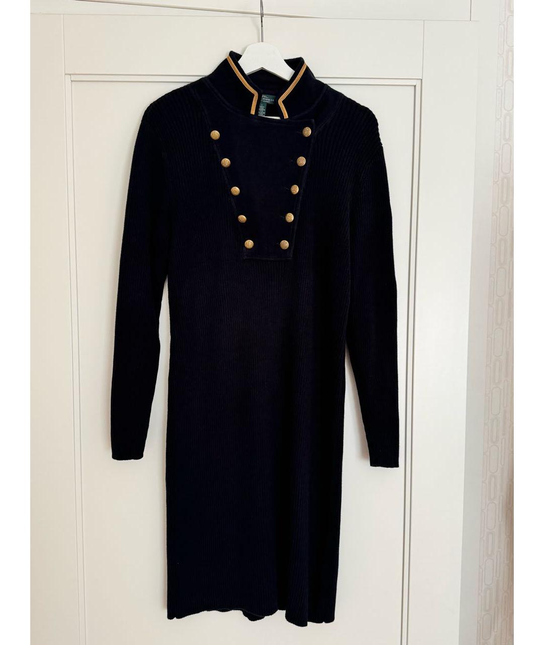 RALPH LAUREN Черное хлопковое повседневное платье, фото 5