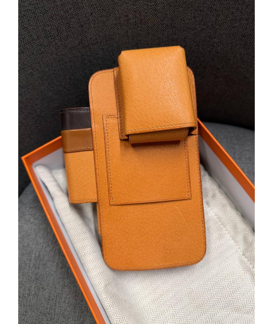 HERMES Коричневая кожаная сумка через плечо, фото 3