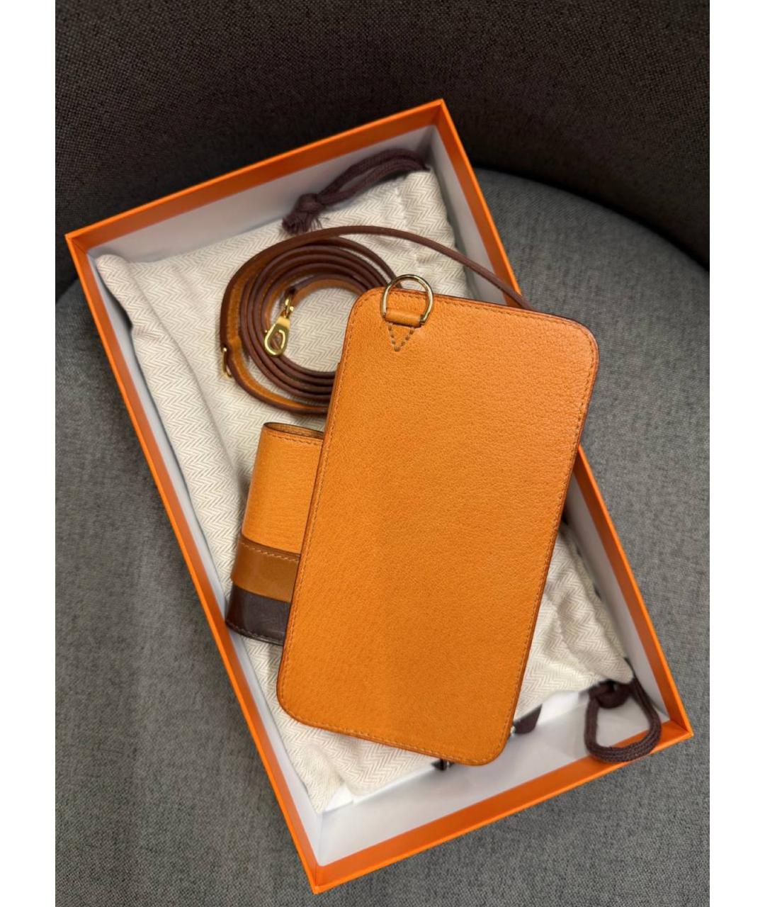 HERMES Коричневая кожаная сумка через плечо, фото 2