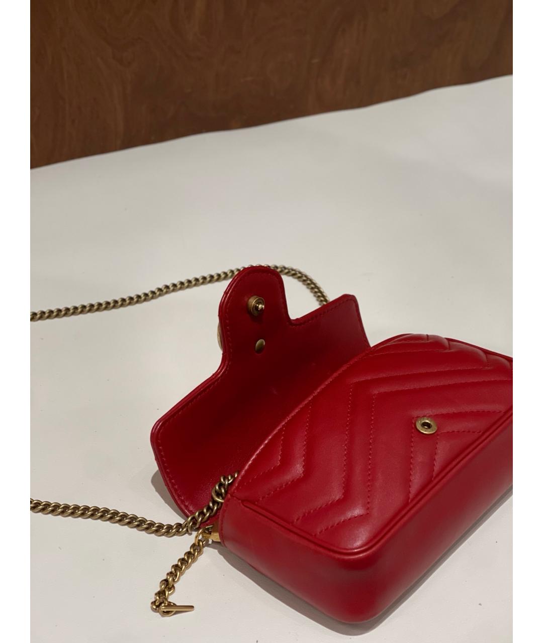 GUCCI Красная кожаная сумка через плечо, фото 4