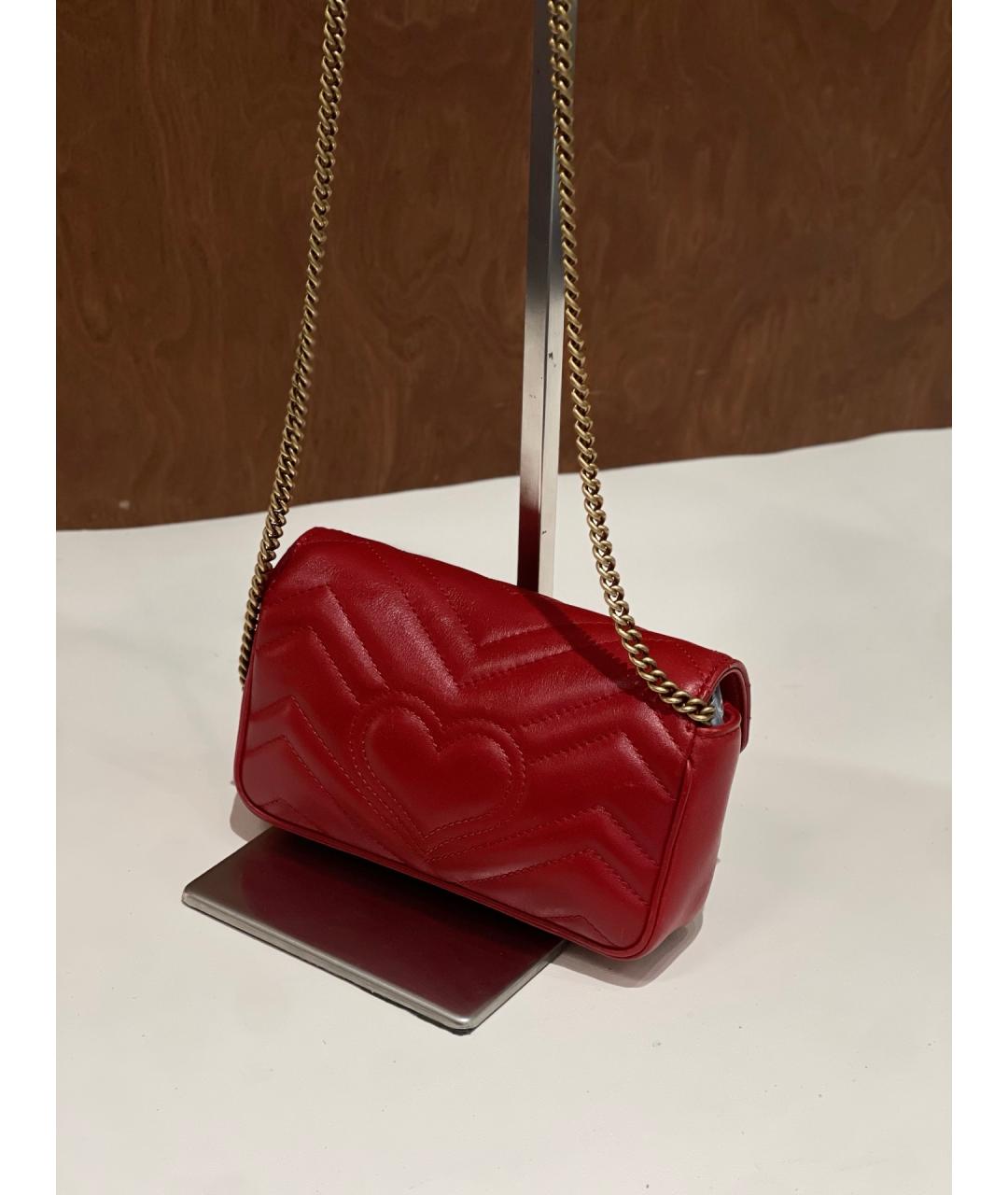 GUCCI Красная кожаная сумка через плечо, фото 3