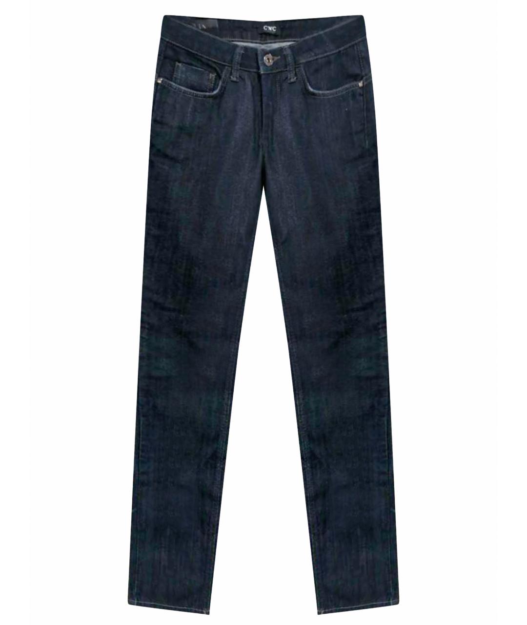 COSTUME NATIONAL Синие хлопко-эластановые прямые джинсы, фото 1