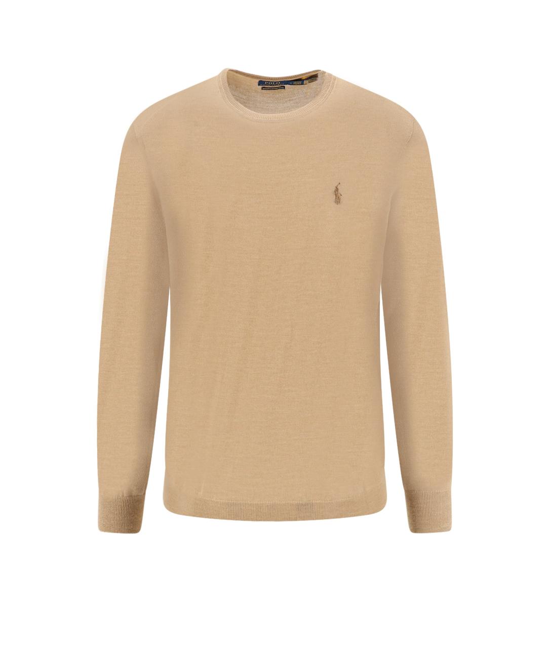 POLO RALPH LAUREN Бежевый шерстяной джемпер / свитер, фото 1
