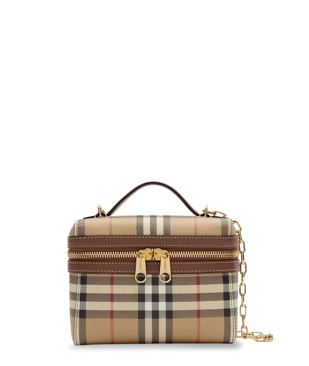 BURBERRY Бежевая сумка через плечо из канвы, фото 1
