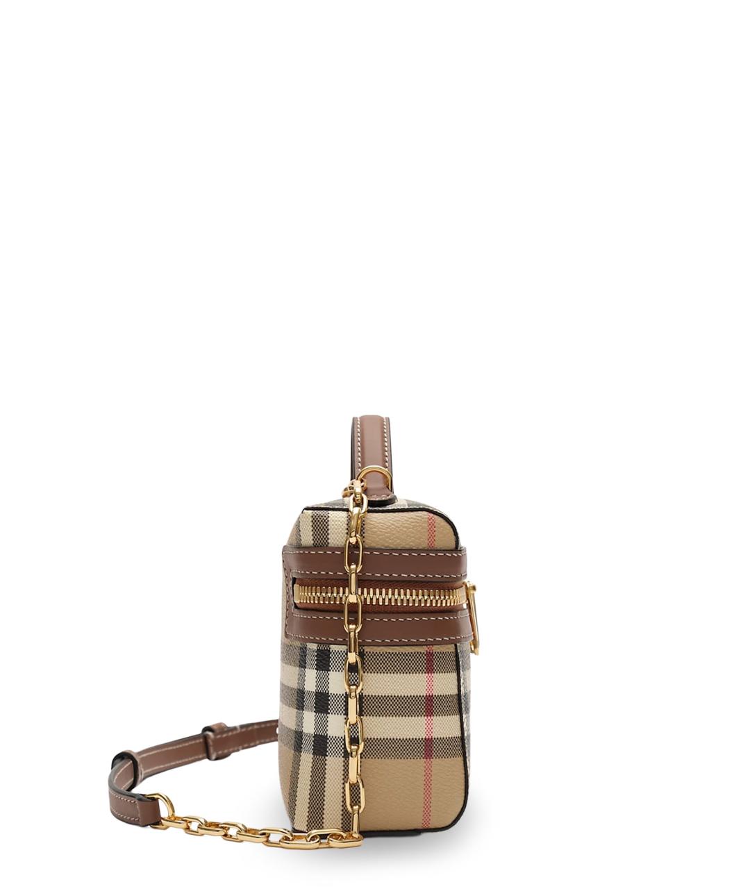 BURBERRY Бежевая сумка через плечо из канвы, фото 3