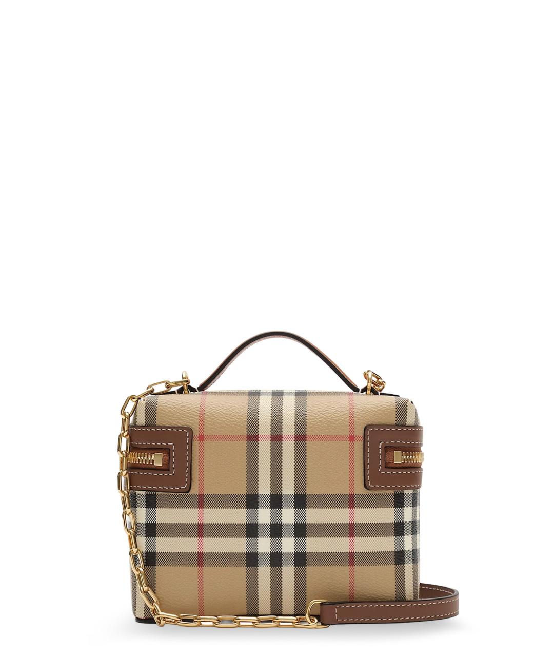 BURBERRY Бежевая сумка через плечо из канвы, фото 2