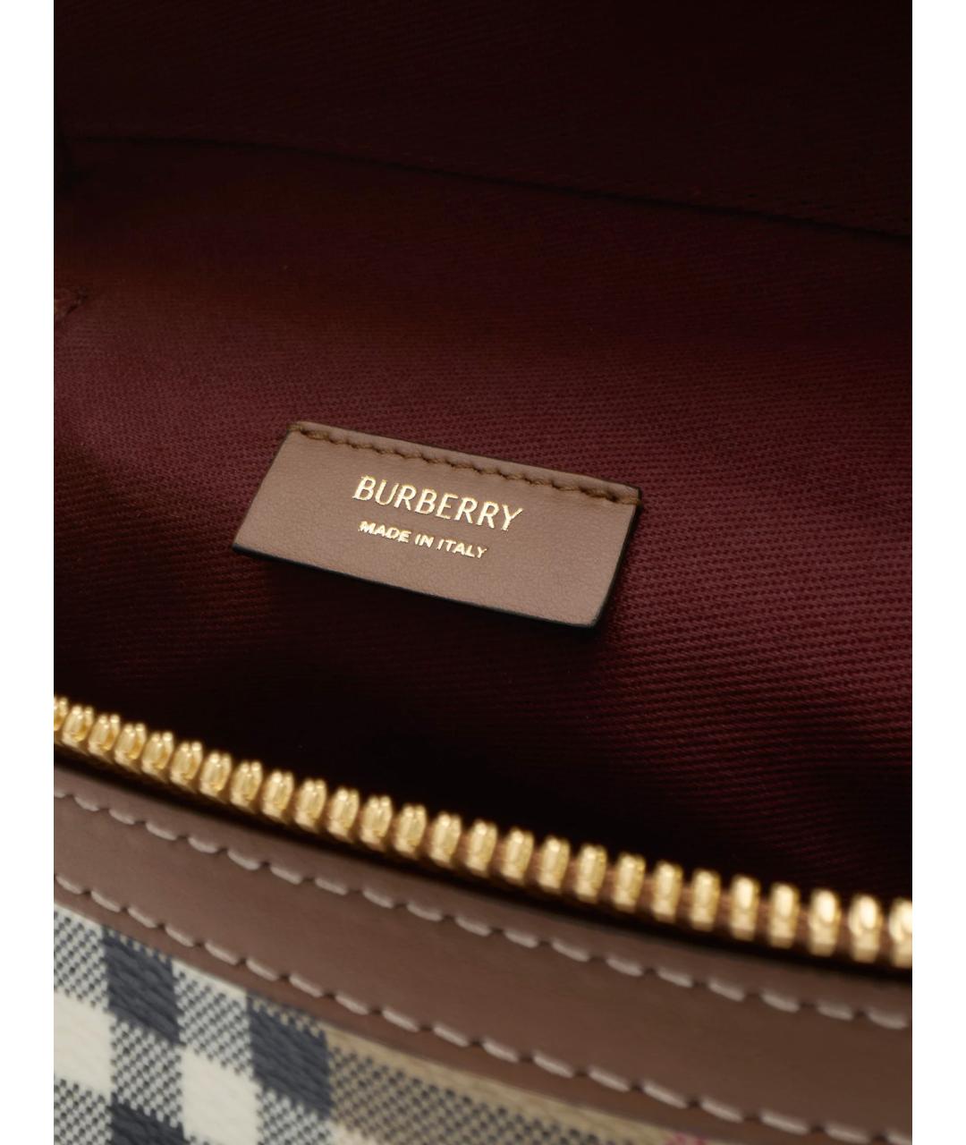 BURBERRY Бежевая сумка через плечо из канвы, фото 4