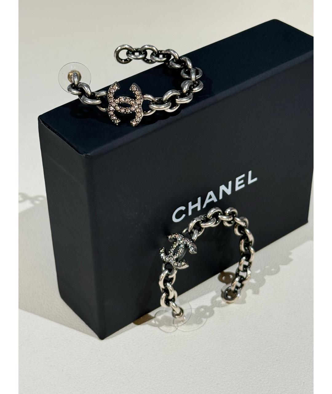 CHANEL Серебряные металлические серьги, фото 2