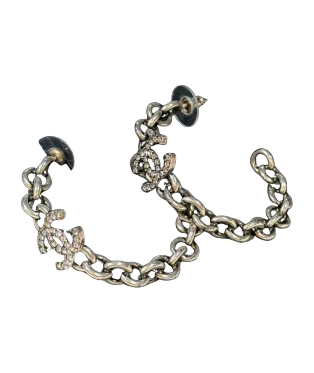 CHANEL Серебряные металлические серьги, фото 1