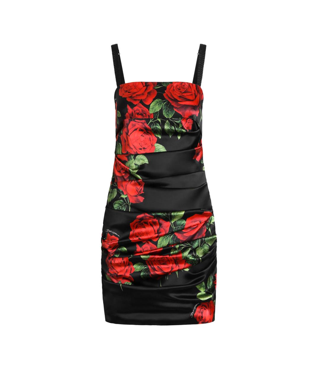 DOLCE&GABBANA Черное шелковое коктейльное платье, фото 1