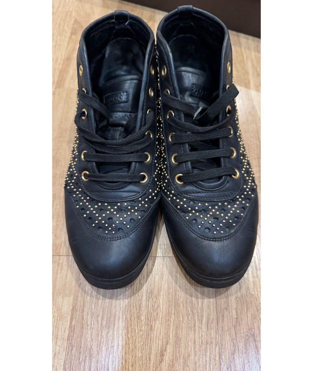 GUCCI Черные кожаные кеды, фото 3