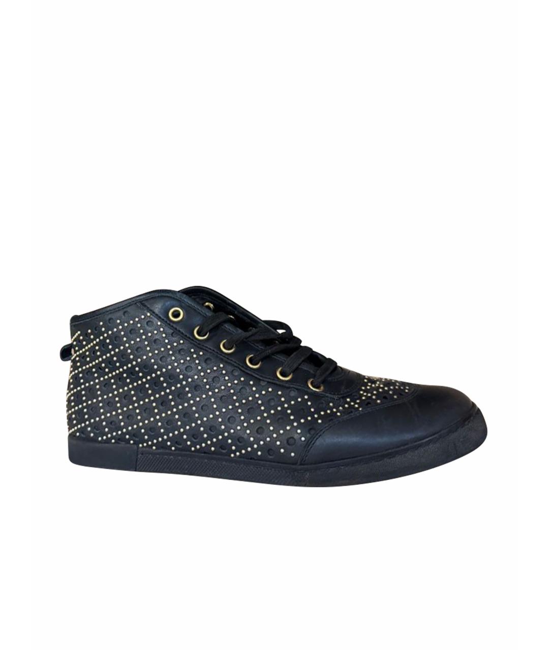 GUCCI Черные кожаные кеды, фото 1