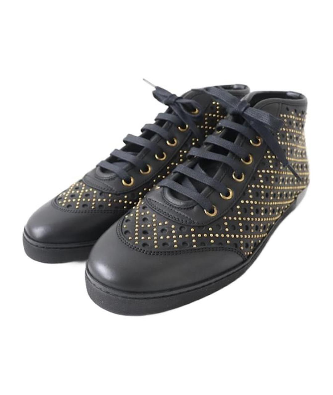 GUCCI Черные кожаные кеды, фото 9