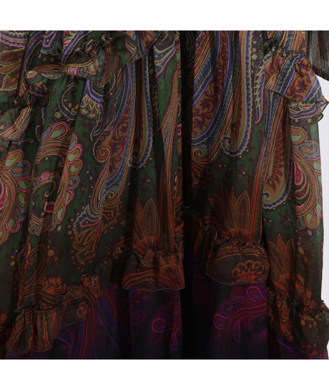 ETRO Мульти шелковое повседневное платье, фото 5