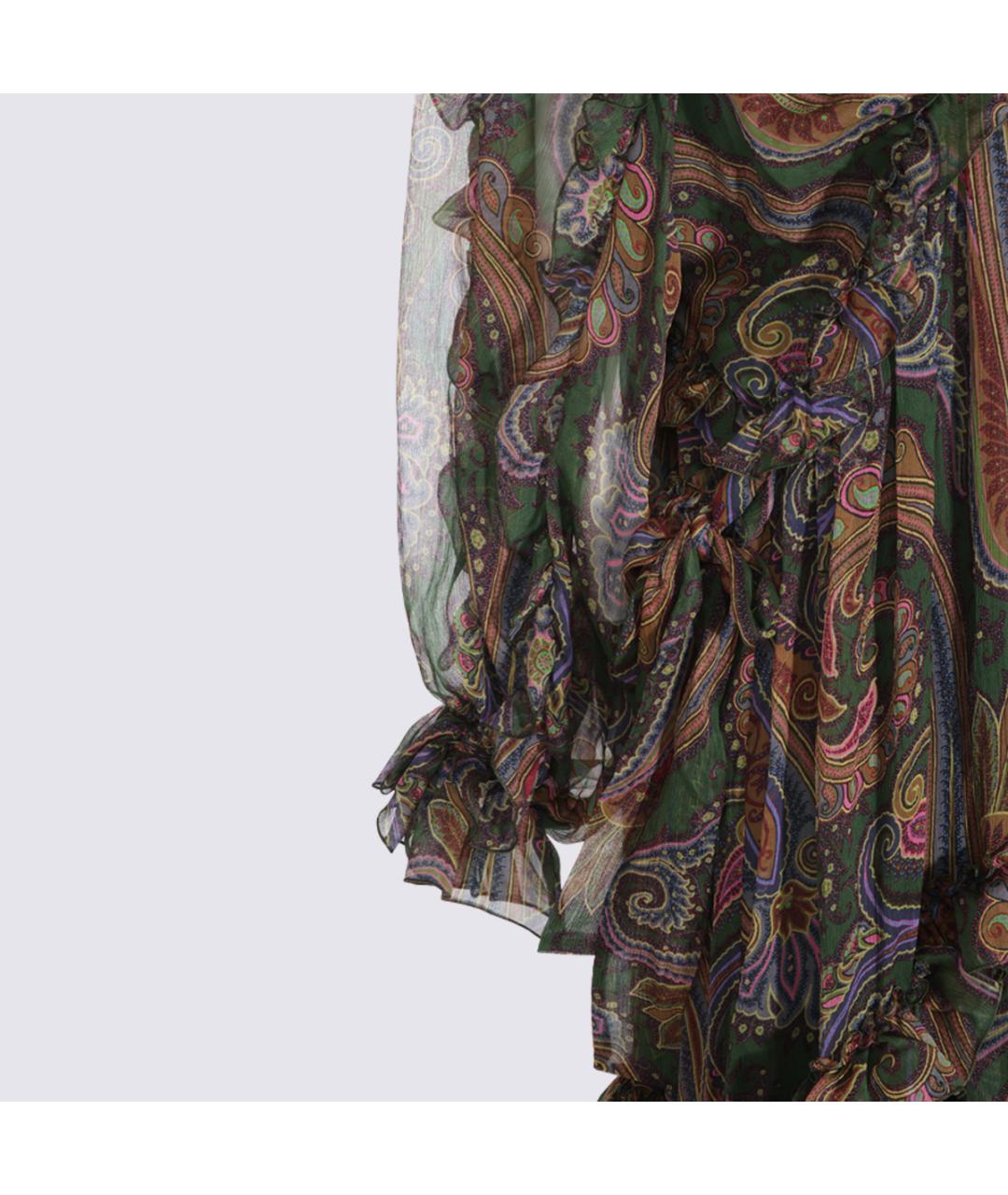 ETRO Мульти шелковое повседневное платье, фото 4
