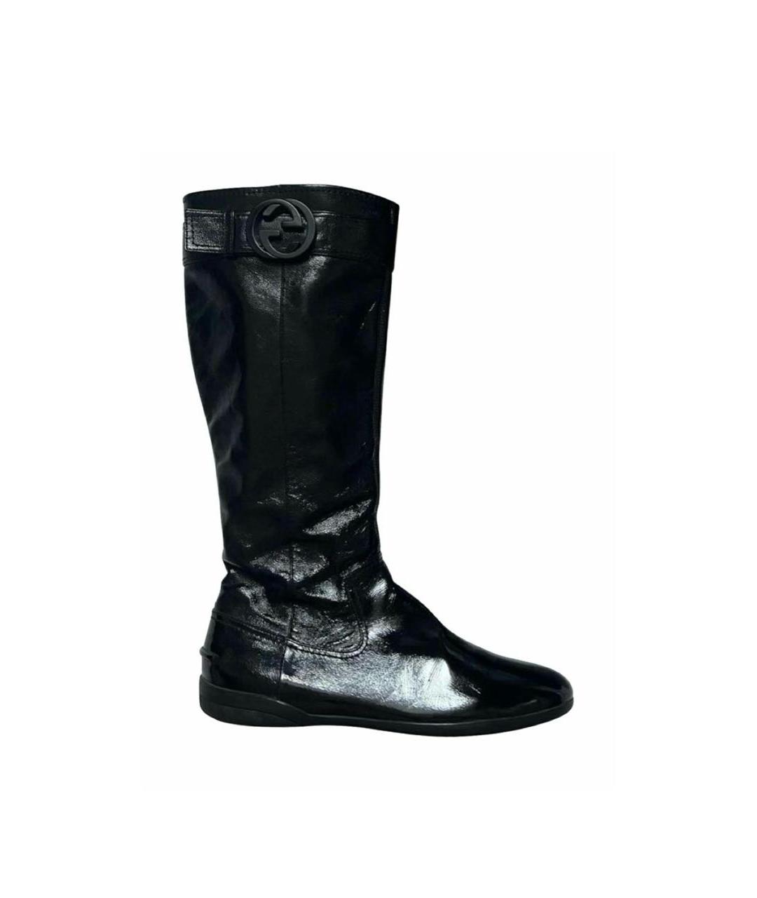 GUCCI Черные сапоги из лакированной кожи, фото 9