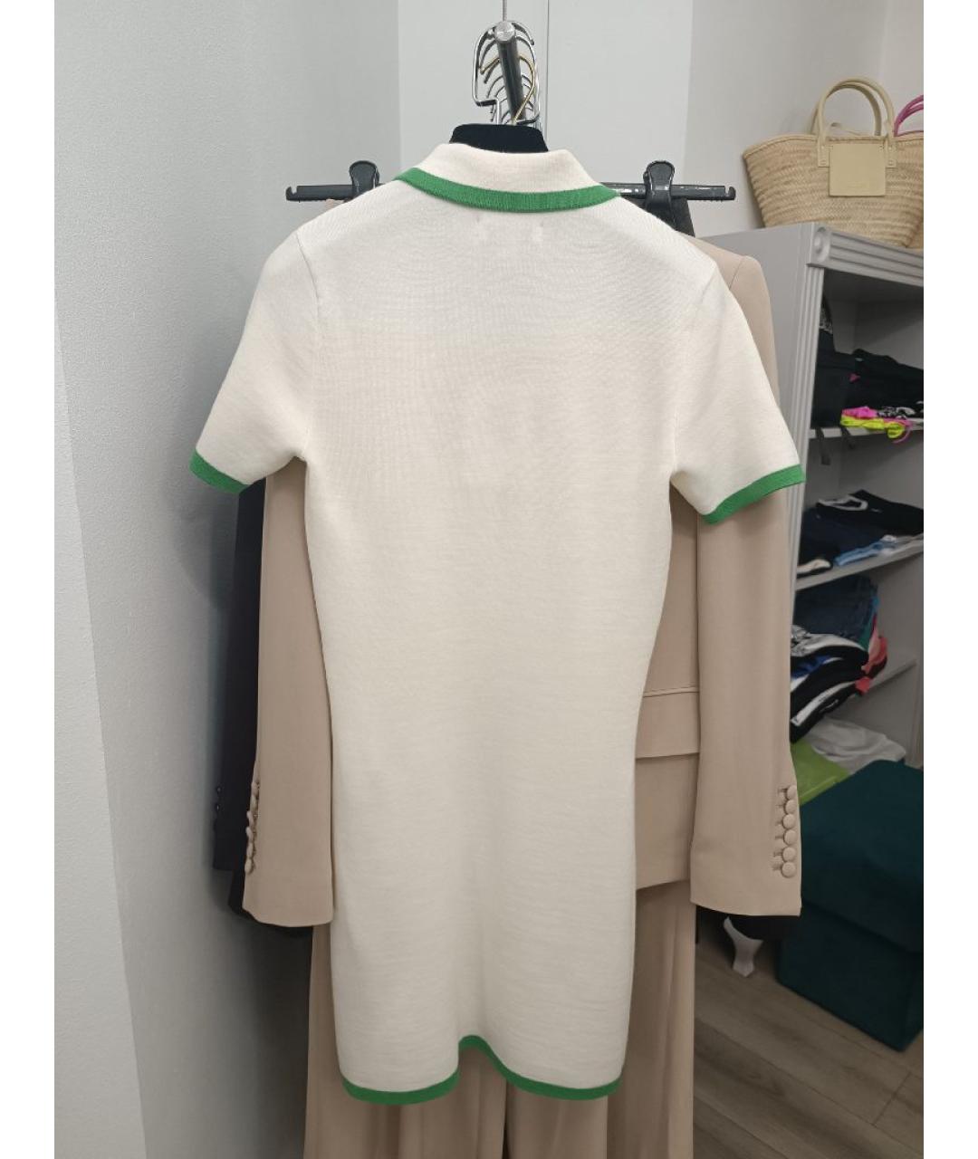 SPORTY AND RICH Белое шерстяное повседневное платье, фото 2